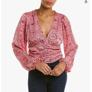 BCBGeneration Women's Long Sleeve Top Fitted V Neck Shirt